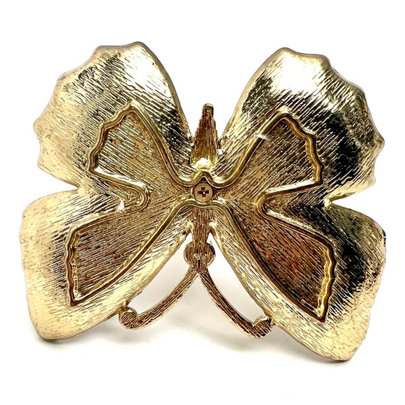 CRYSTAL ENAMEL GOLD PLATED BUTTERFLY JEWELLERY STAND ORGANAZER RING HOLDER GIFT - Picture 8 of 8